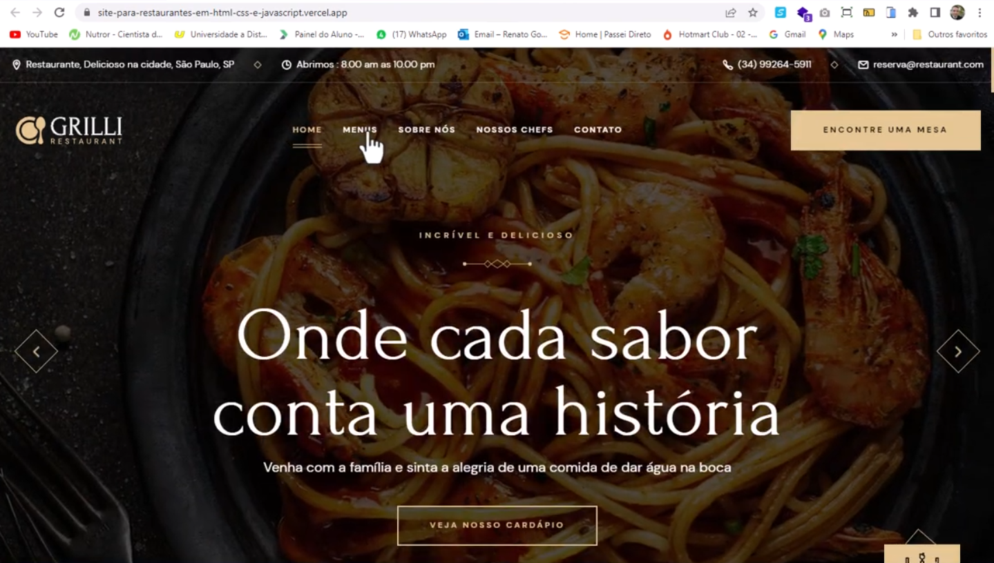 Criando sites para restaurantes com Html, Css e Javascript, 21 Videos